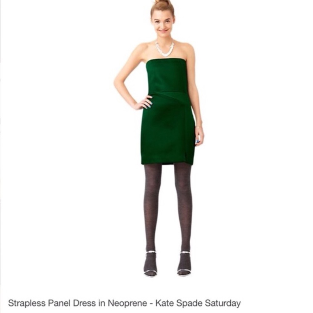 Saturday by Kate Spade Green strapless dress.